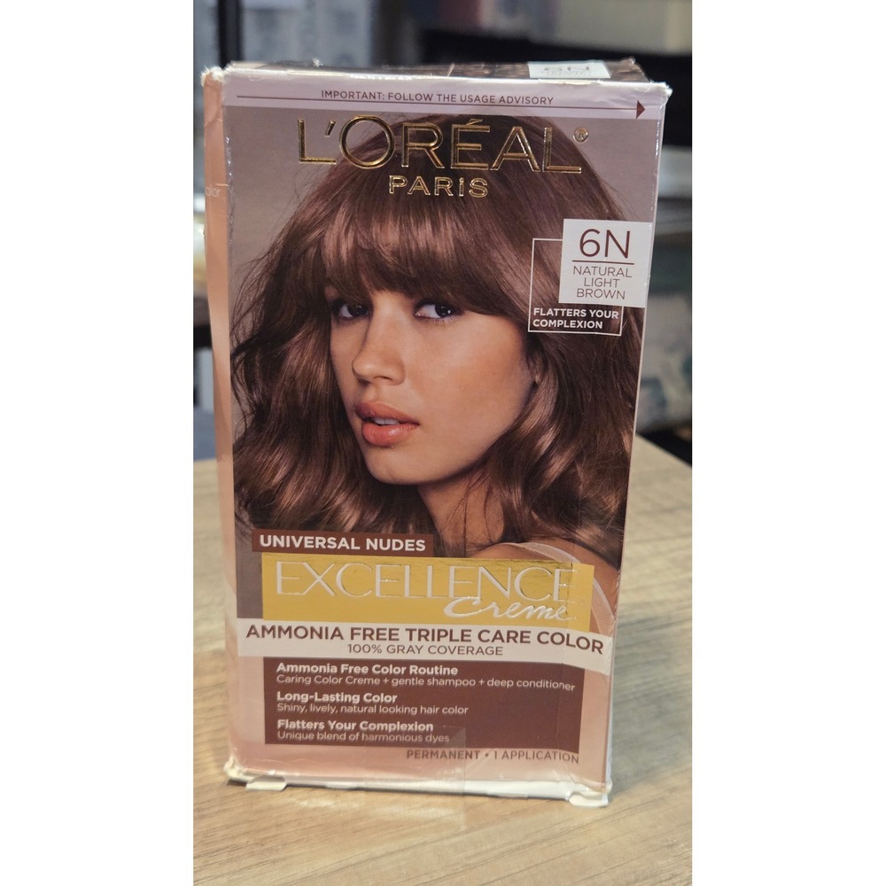 L'Oreal Paris Excellence Creme Universal Nudes 6N Natural Light Brown Hair Color